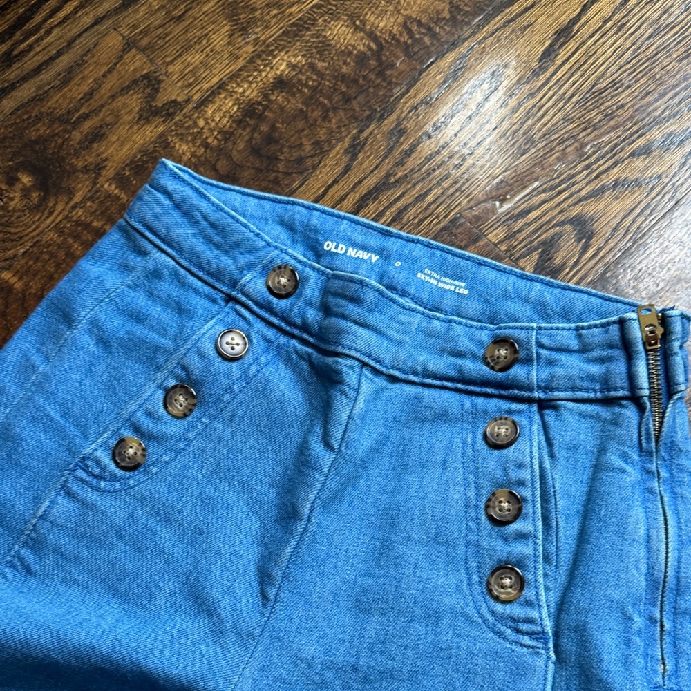 Old Navy High Rise Blue Jeans with Button Detail